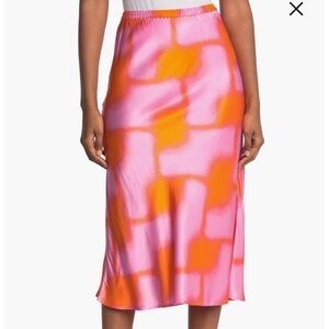 Cecilie Copenhagen Pink and Orange Midi Skirt